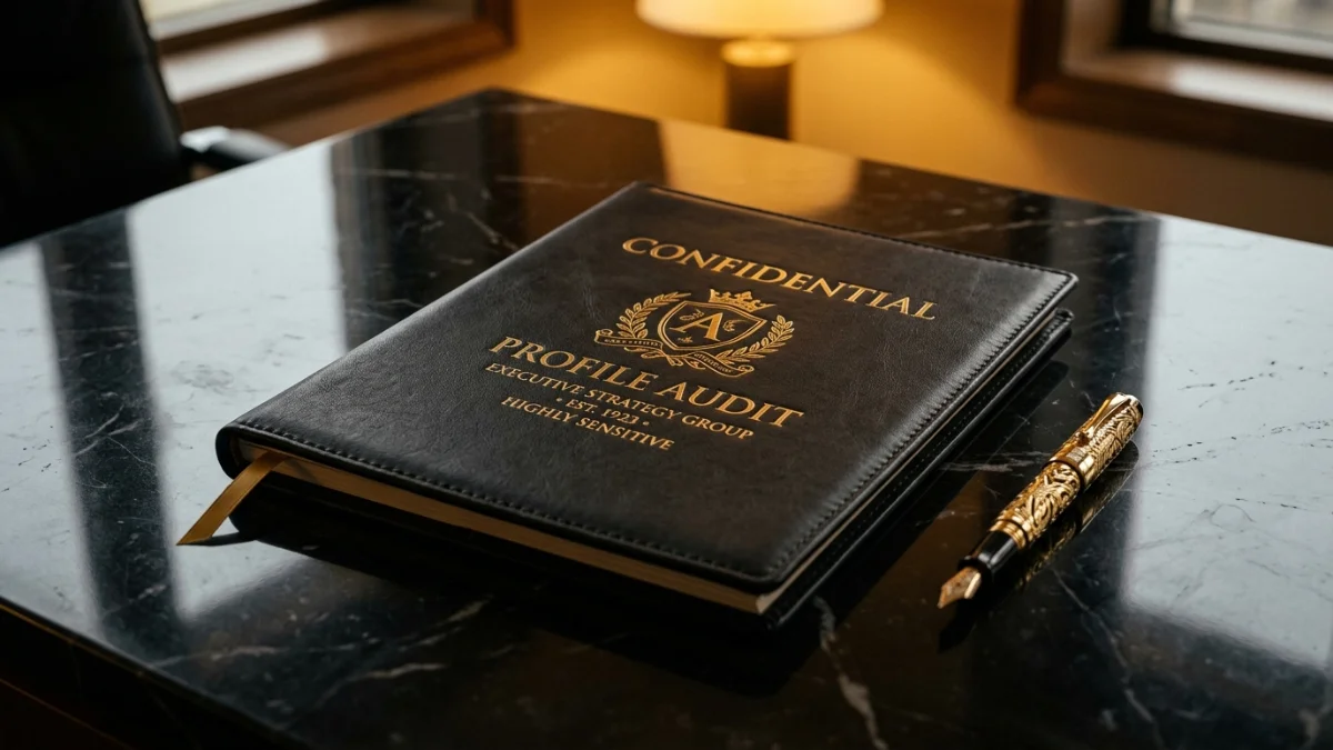 Confidential executive dating profile audit dossier binder